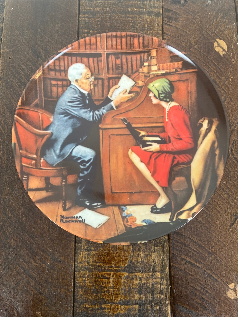 “The Professor” Norman Rockwell 1986 Collectors Plate